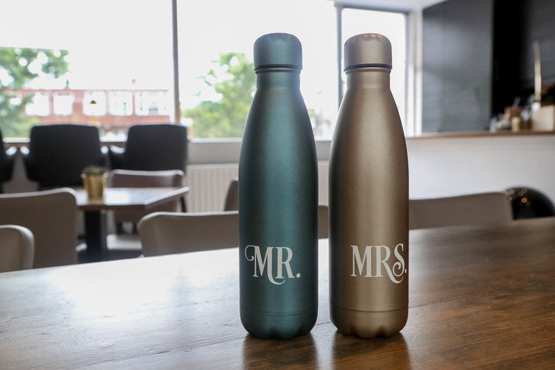 Mr and Mrs Water Bottle Set