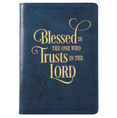 Journal Blessed is the one marineblauw luxleather