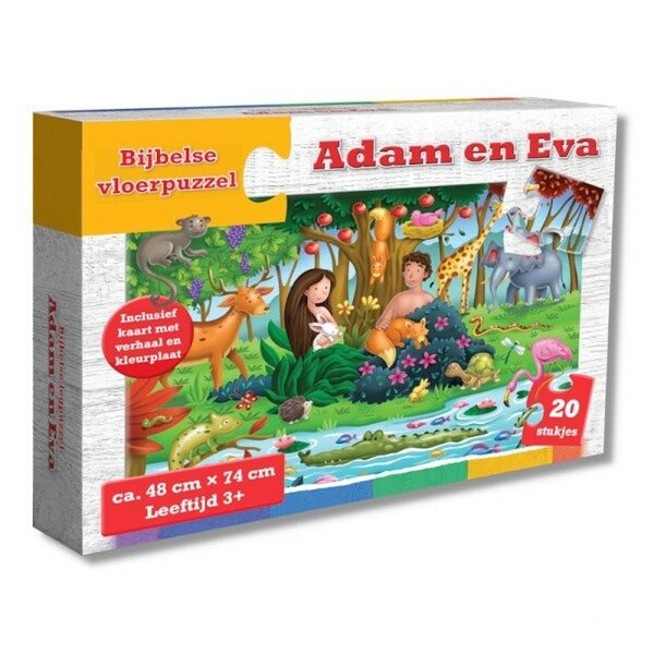 Vloerpuzzel Adam en Eva 20 stukjes 48x74 cm