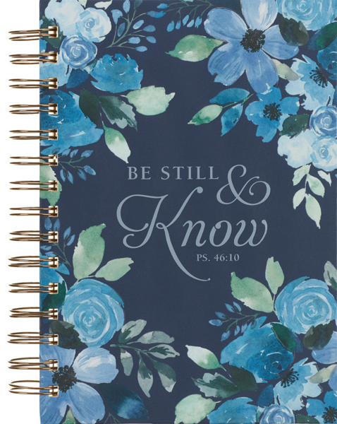 Journal Be still and know 150 x 210 mm ringband groot blauw