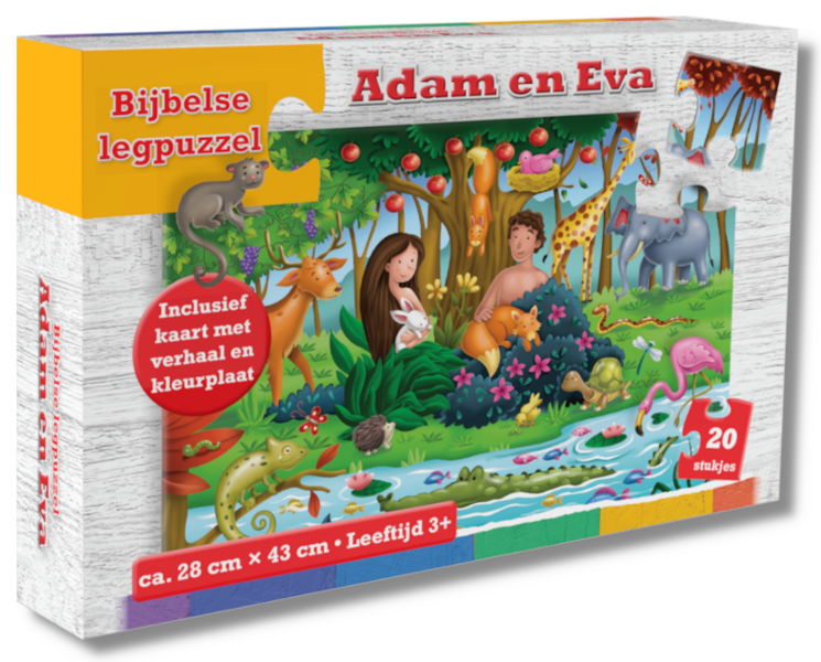 Puzzel Adam en Eva 20 stukjes 24x43 cm