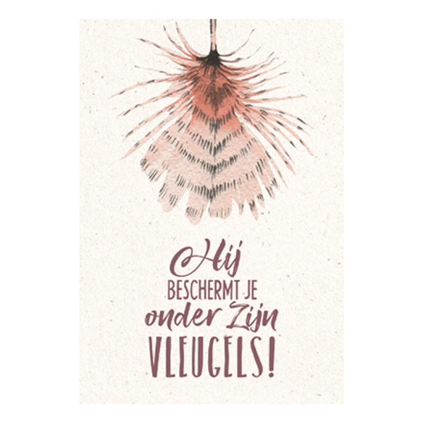 Kaart Hij beschermt je onder Zijn vleugels!
