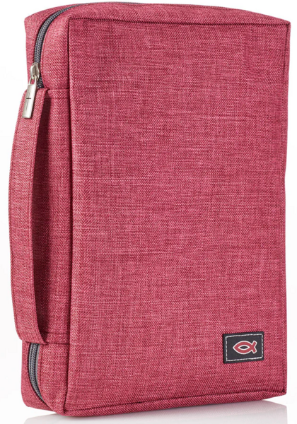 Bijbelomslag Ichtus medium bordeaux polycanvas
