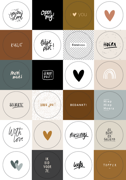 Sluitzegels vel 24 stickers