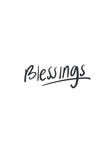 Kaart Blessings zwart-wit