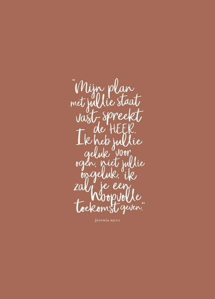 MInikaart Mijn plan met jullie staat vast Jeremia 29:11