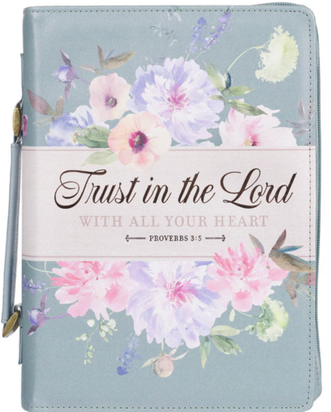 Bijbelomslag Trust in the Lord medium bloemen 