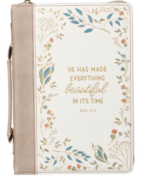 Bijbelomslag Everything beautiful XL creme