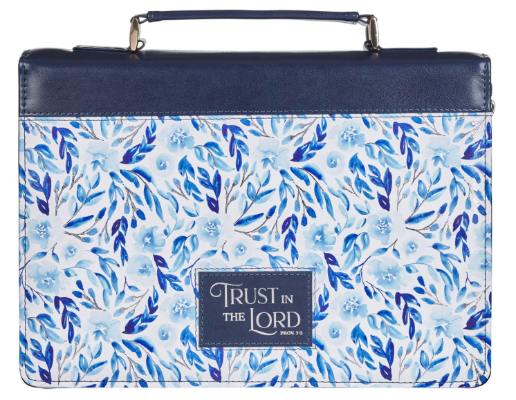 Bijbelomslag Trust in the Lord XL blauw