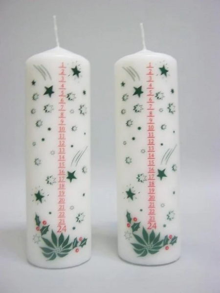 Adventskaars met nummers 19 x 6,5 cm 