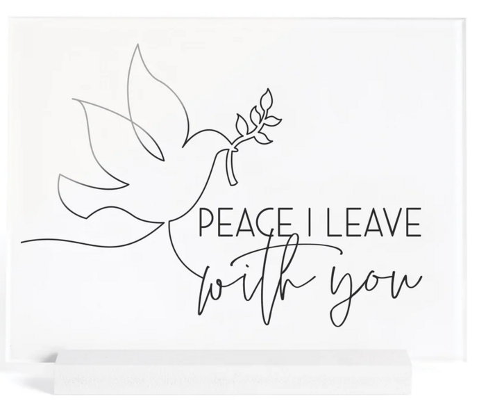 Tabletop Peace I leave with you 20,5 x 16 x 5 cm glossy