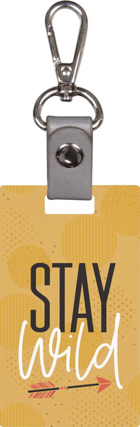 Sleutelhanger Stay wild hout