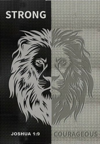 Journal Strong Courageous A5 zwart/grijs leeuw