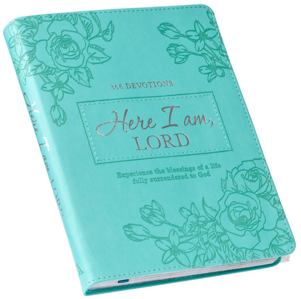 Here I am, Lord 366 devotions groenblauw kunstleer