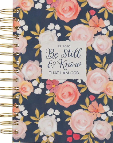 Journal Be still &amp; know ringband groot bloemen