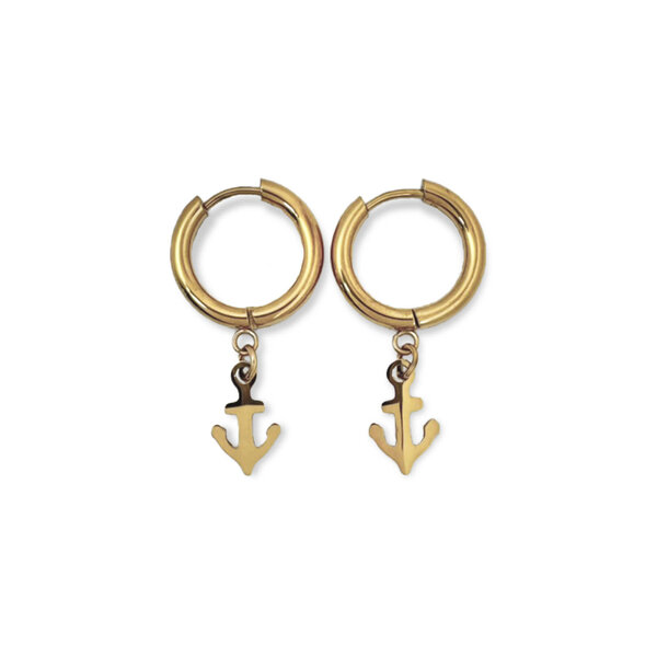 Oorbellen Anker ring goud