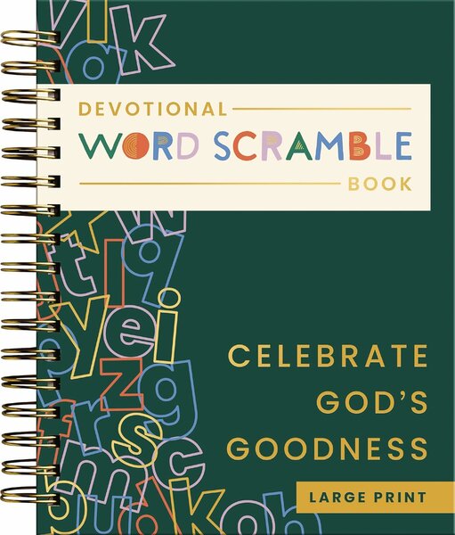 Celebrate God's goodness Devotional Word scramble large print