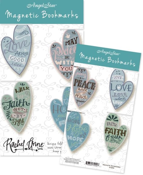 Magnetic Pagemarkers / Magnetische Boekenleggers Faith Hope Love Peace