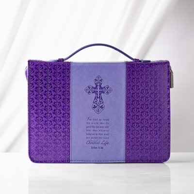 Bijbelhoes lila purple medium John 3:16