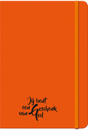 Schrijfboekje neon oranje