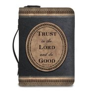 Bijbelhoes XL bruin/zwart Trust in the Lord