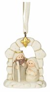 Ornament heilige familie 5,1cm beige
