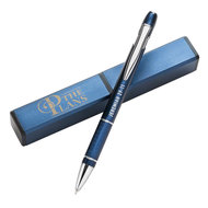 Pen blauw in giftbox For I know the plan