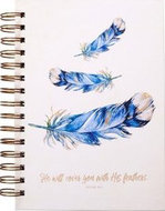 He will cover you - Feathers Large wirebound journal