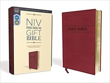 NIV, Premium Gift Bible, Leathersoft, Burgundy, Red Letter, Comfort Print