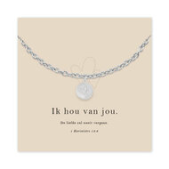 Christelijke Armband - Harten 'Ik hou van jou' - zilver