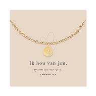 Christelijke Armband - Harten 'Ik hou van jou' - goud