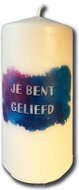 Kaars Je bent geliefd 15x6 cm