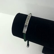 Armband Blessed groen touw