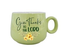 Mok Give thanks to the Lord keramisch groen