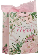 Gift bag I love that you're my mom medium roze