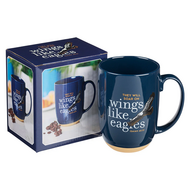 Mok Wings like eagles 444 ml donkerblauw