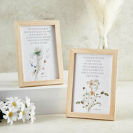 Tabletop Romeinen 15:13/Jeremia 29:11 houten lijst met bloemen 12,7 x 17,8 cm