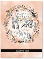Coloring book for adults Faith, Hope, Love