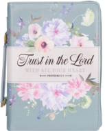 Bijbelomslag Trust in the Lord medium bloemen 