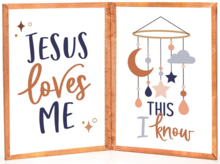 Wandbord Jesus love me this I know glas 13x9x4cm