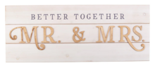 Wandbord Better together - Mr & Mrs 30,5x76 cm