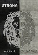 Journal Strong Courageous A5 zwart/grijs leeuw