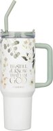 Reismok Be still & know rvs met rietje groen