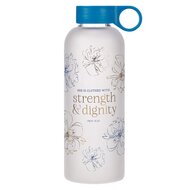 Waterfles 'Strength & dignity' glas