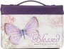 Bijbelomslag Blessed groot vlinder paars luxleather