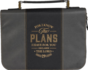 Bijbelomslag For I know the plans medium zwart/grijs