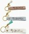 Sleutelhanger 'Faith' roze leer 13 cm