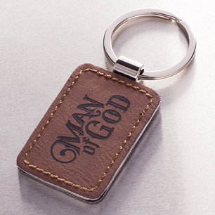 Leren Sleutelhanger in blik - Man of God Leren Sleutelhanger in blik - Man of God