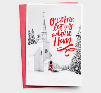 Kerstkaart 'O Come Let Us Adore Him' Kerstkaart 'O Come Let Us Adore Him'