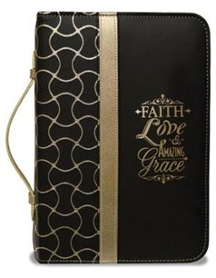 BIJBELHOES LARGE ZWART/GOUD FAITH LOVE BIJBELHOES LARGE ZWART/GOUD FAITH LOVE
